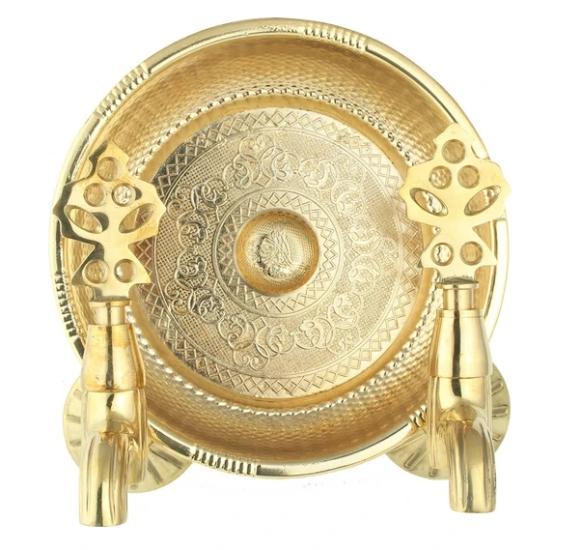 Arvitsa Hamam Taslı Ikili Perlatörlü Osmanlı Musluğu Sarı 1/2